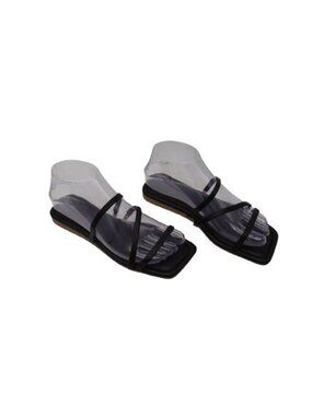 Dolce Vita Women's Strappy Flat Sandals Black Size 6.5 Square Toe